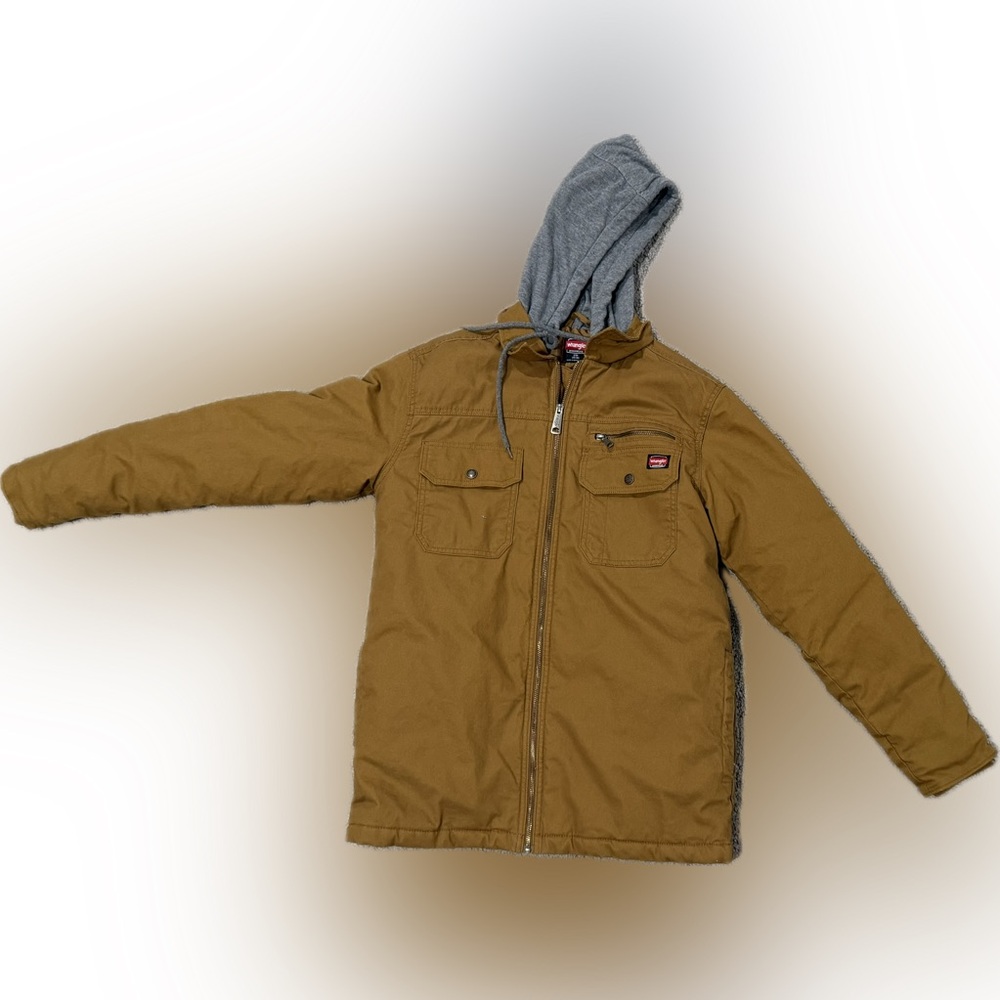 Wrangler  Tan Jacket with Gray Hood